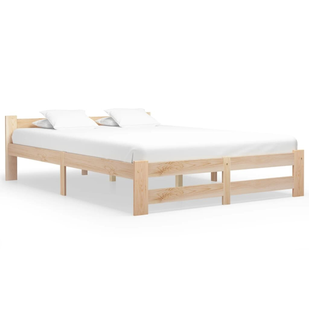 vidaXL Solid Wood Pine Bed Frame 140x200 cm Bedroom Wooden Bedstead Bed Base