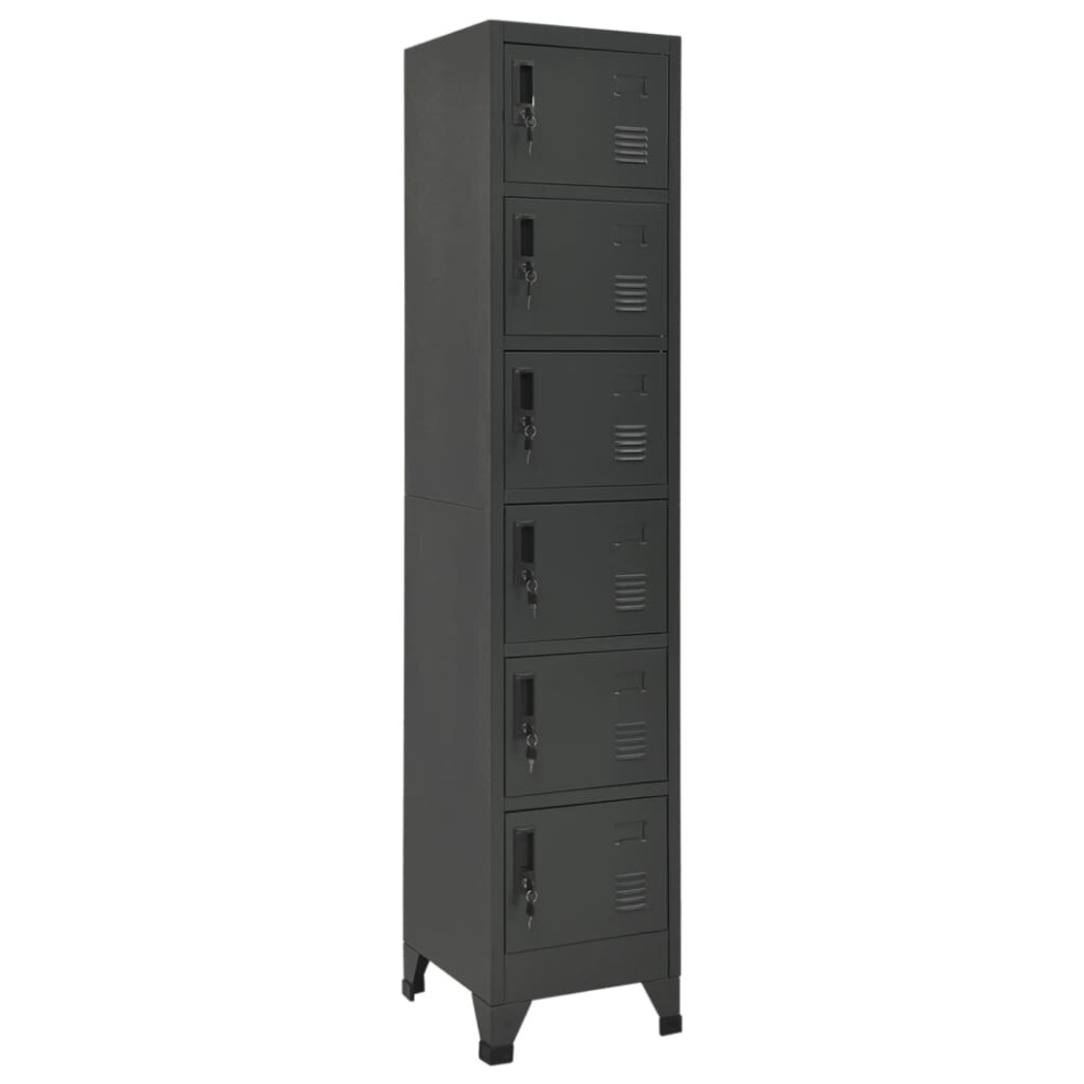 vidaXL Locker Cabinet Anthracite 40 cm Steel Storage Office Cabinet Furniture