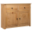 VidaXL vidaXL Solid Wood Pine Sideboard 2 Drawers 2 Doors Storage Chest Side Cabinet 1