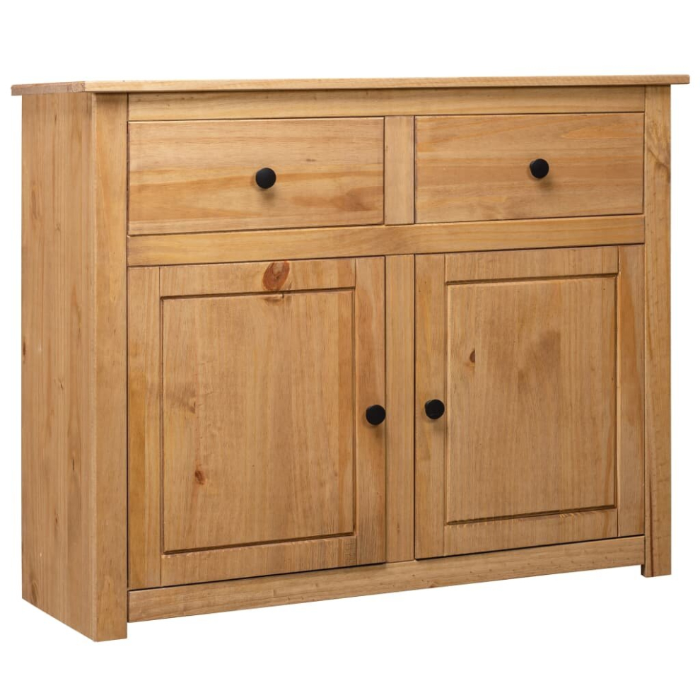 vidaXL Solid Wood Pine Sideboard 2 Drawers 2 Doors Storage Chest Side Cabinet