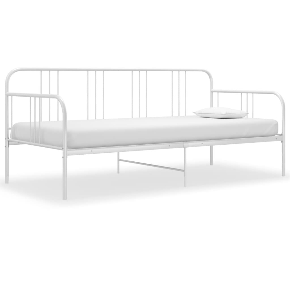 Vidaxl Sofa Bed Frame White Metal 90X200 Cm Bedroom Day Bed Base Bedstead Sofa