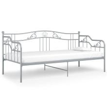 vidaXL Sofa Bed Frame Grey Metal for Day Sleeping Sleepover Guest Resting