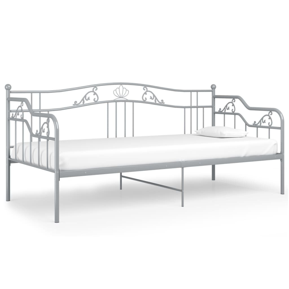 Vidaxl Sofa Bed Frame Grey Metal For Day Sleeping Sleepover Guest Resting