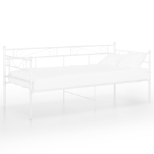 vidaXL Sofa Bed Frame White Metal Sleepover Occasional Resting Living Room