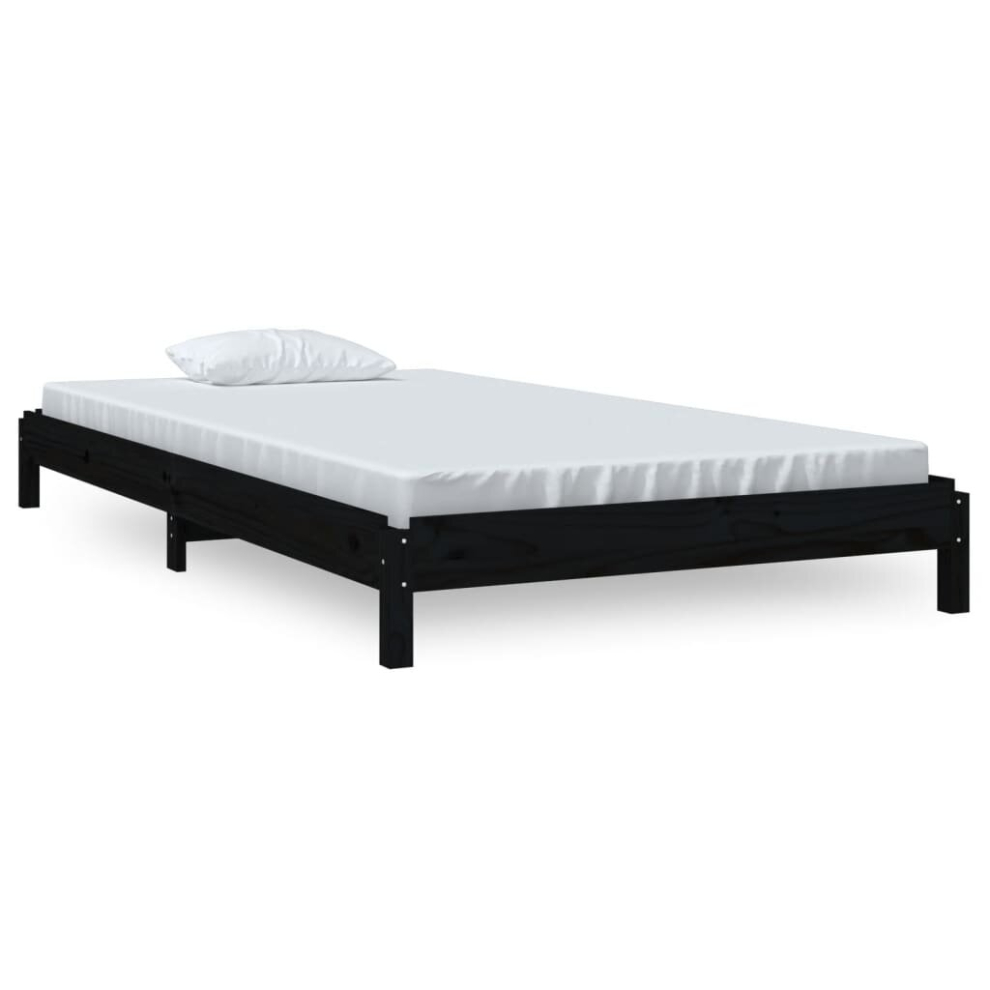 Vidaxl (Black, 90 X 200 Cm) Solid Wood Pine Stack Bed Bedroom Stackable Bed Multi Colours/Sizes