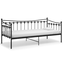 vidaXL Sofa Bed Frame Black Metal Occasional Sleepover Guest Rest Living Room