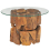 VidaXL vidaXL Solid Teak Driftwood Coffee Table 60cm Glass Tabletop Telephone Stand 1