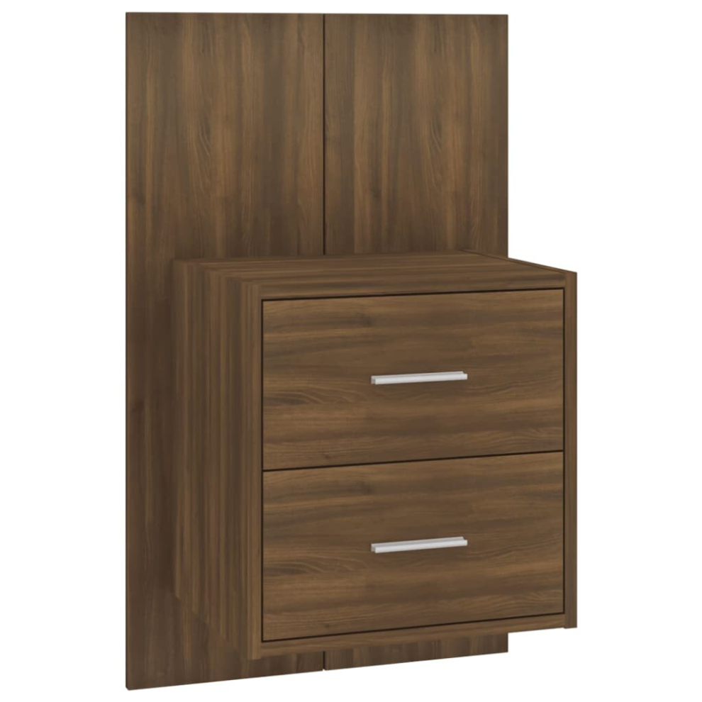 (brown oak, 1) vidaXL Wall Bedside Cabinet Floating Nightstand Bedside Unit Hanging Cabinet