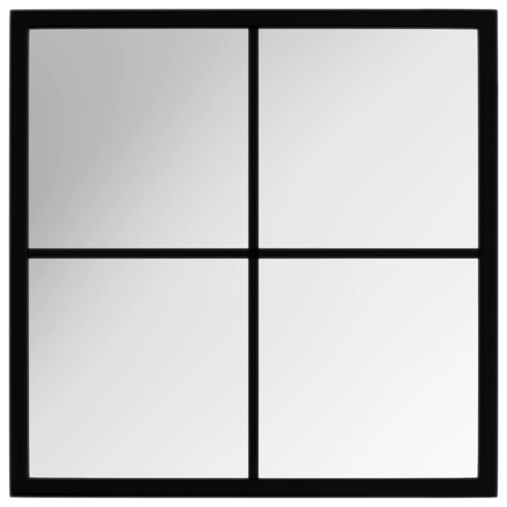 Vidaxl (40 X 40 Cm) Wall Mirror Hallway Makeup Mirror Hanging Mirror Black Rectangle Iron