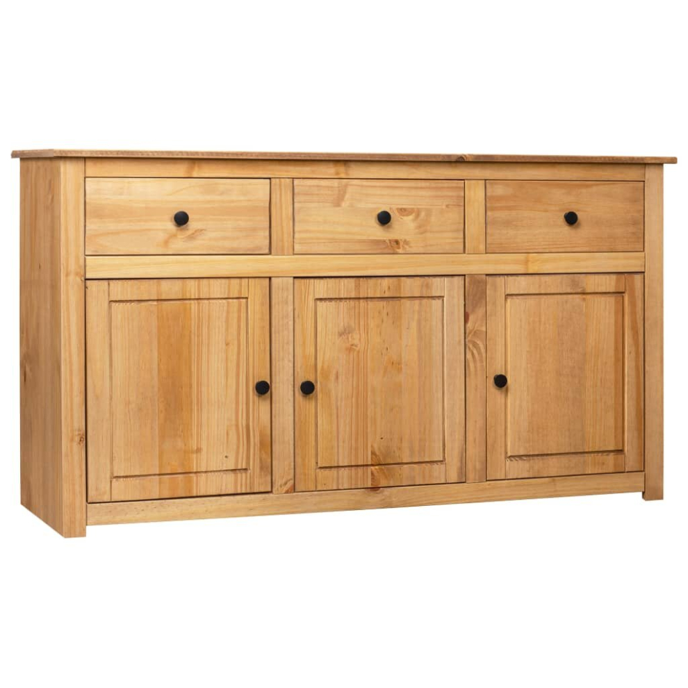 vidaXL Solid Wood Pine Sideboard 3 Drawers 3 Doors Storage Chest Side Cabinet