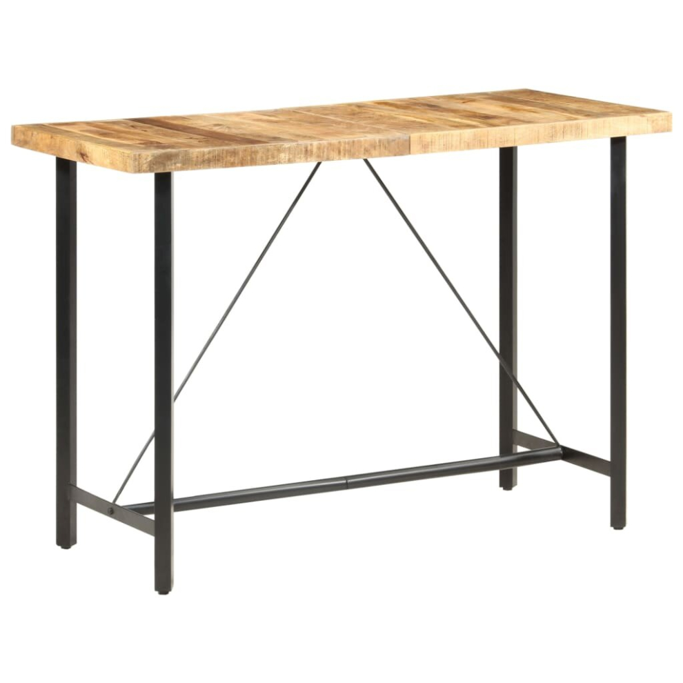 Vidaxl Rough Mango Wood Bar Table Dining Room Dinner Table Kitchen Furniture