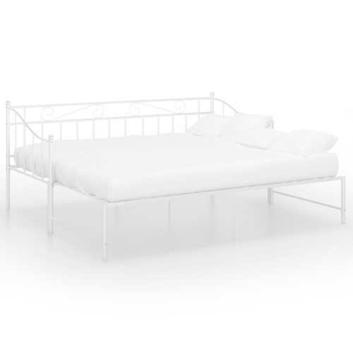 VidaXL vidaXL Pull-out Sofa Bed Frame White Metal for Day Sleeping Guest Sleepover