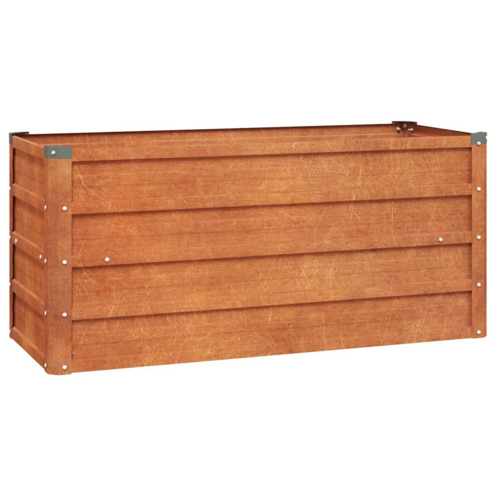 Vidaxl (100 X 40 X 45 Cm (L X W X H)) Garden Raised Bed Outdoor Pot Plant Stand Planter Rusty Corten Steel