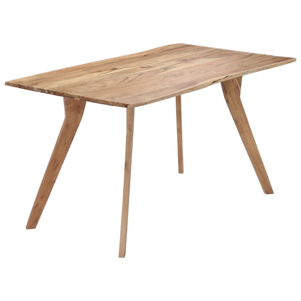 vidaXL Solid Acacia Wood Dining Table 140cm Home Kitchen Stand Desk Furniture
