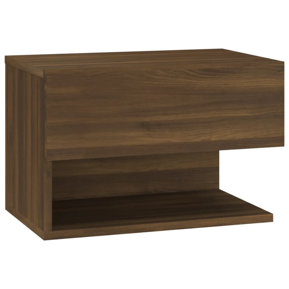 (brown oak, 1) vidaXL 1/2x Wall Bedside Cabinet Floating Nightstand Furniture Multi Colours