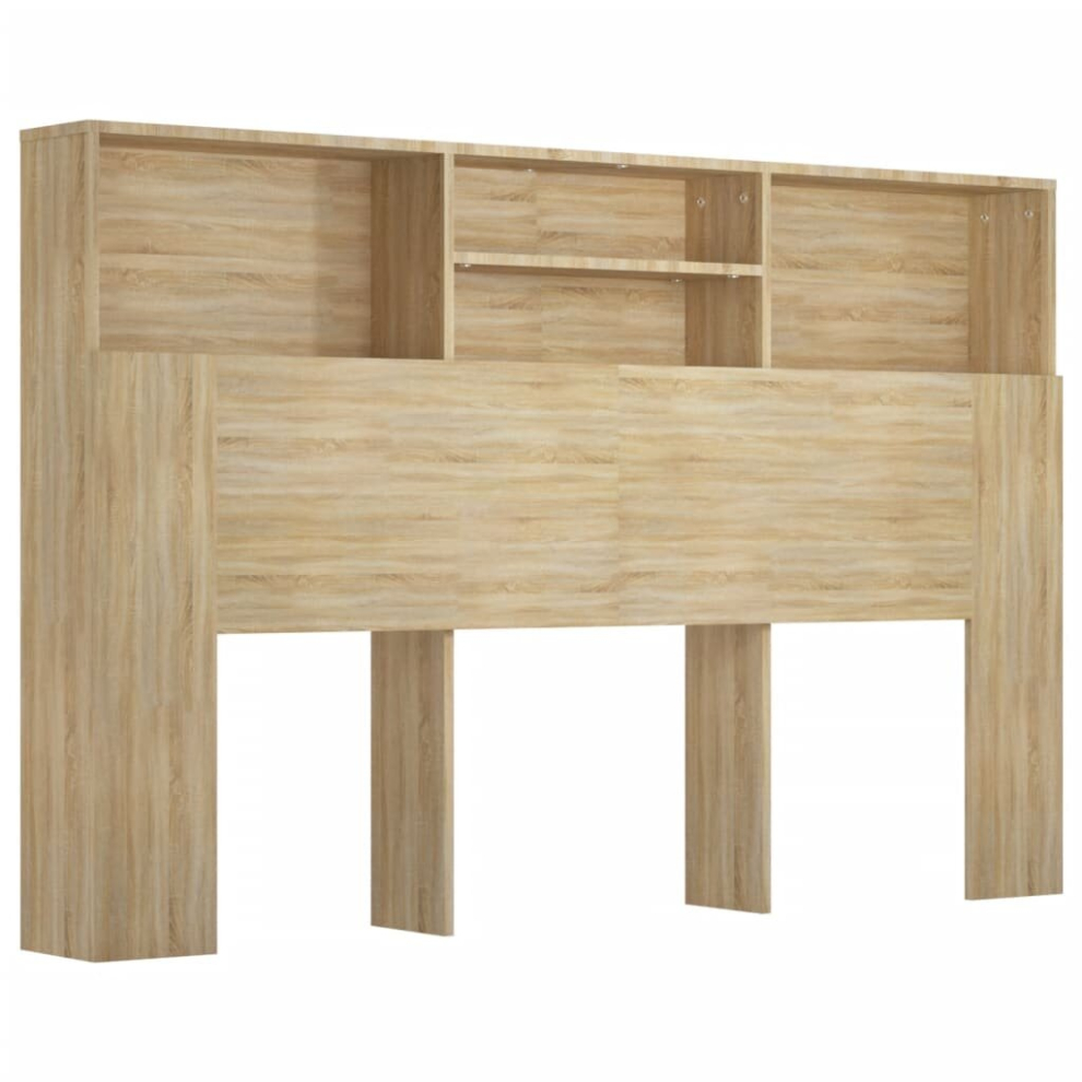Vidaxl (Sonoma Oak) Headboard Cabinet Bedroom Bookcase Headboard Furniture Multi Colours Brown