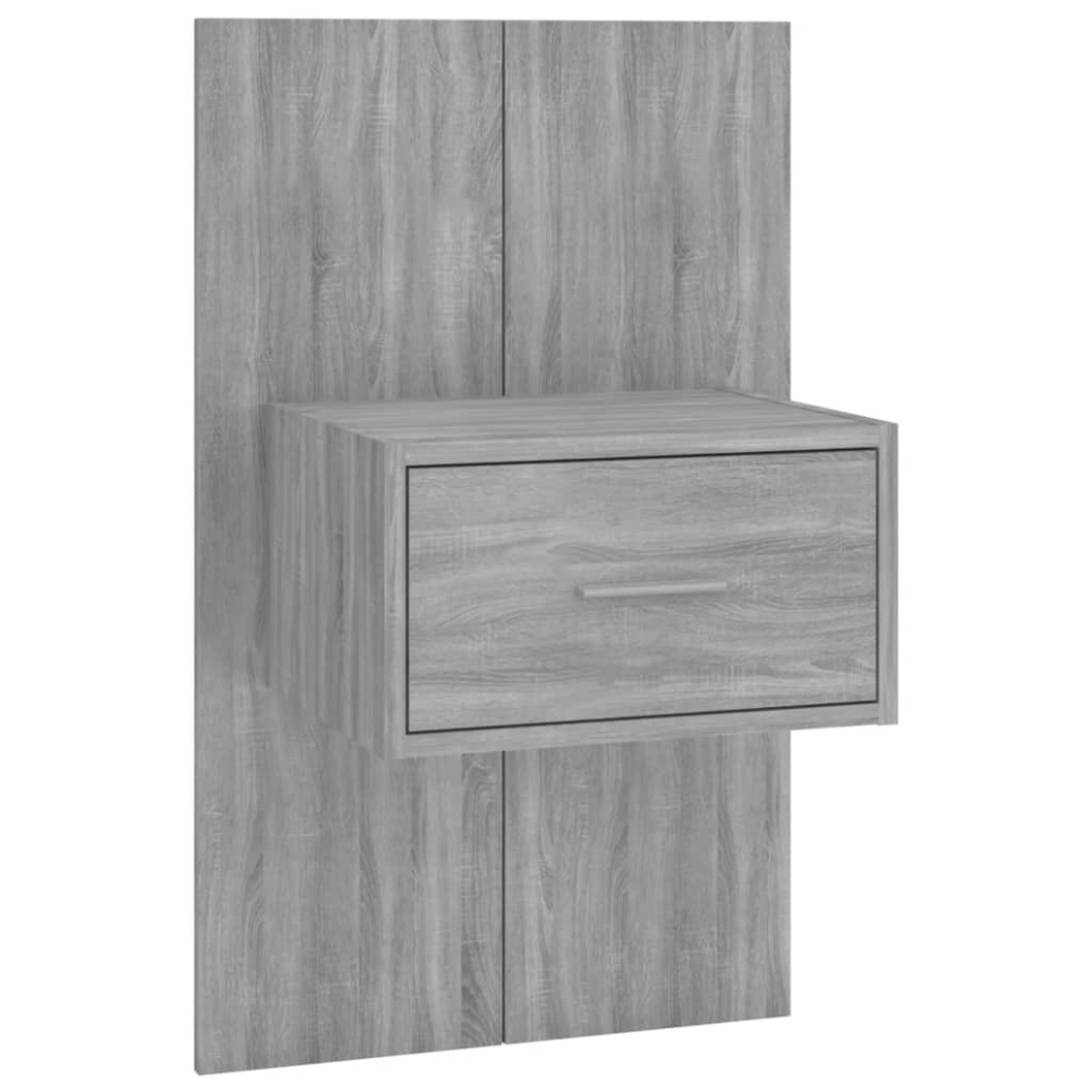 Vidaxl ( Sonoma, 1) Wall Bedside Cabinet Floating Nightstand Bedside Unit Hanging Cabinet Grey