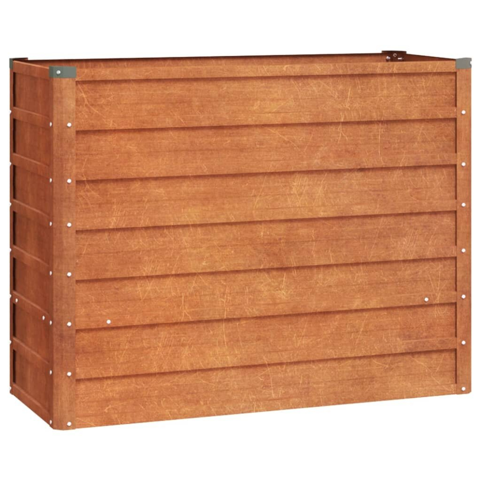 vidaXL Corten Steel Raised Garden Bed 100 x 40 x 77cm Brown - Image 4