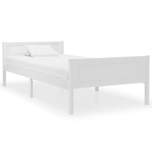 vidaXL Solid Wood Pine Bed Frame White 90x200 cm Wooden Bedstead Bed Base