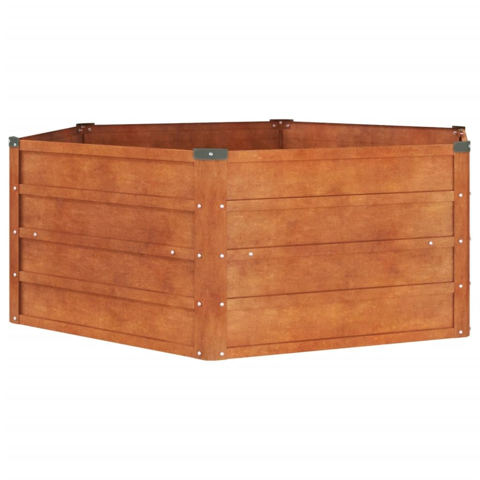 Vidaxl (129 X 129 X 45 Cm) Garden Raised Bed Outdoor Pot Plant Stand Planter Rusty Corten Steel