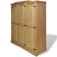 vidaXL Wardrobe Storage Cupboard Cabinet Stand Mexican Pine Corona Range 3 Doors