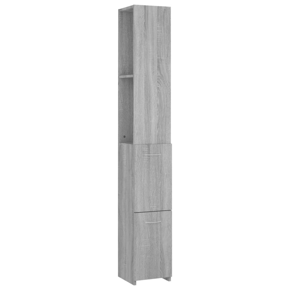 Vidaxl ( Sonoma) Bathroom Cabinet Cupboard Storage Shelf Washroom Rack Engineered Wood Grey