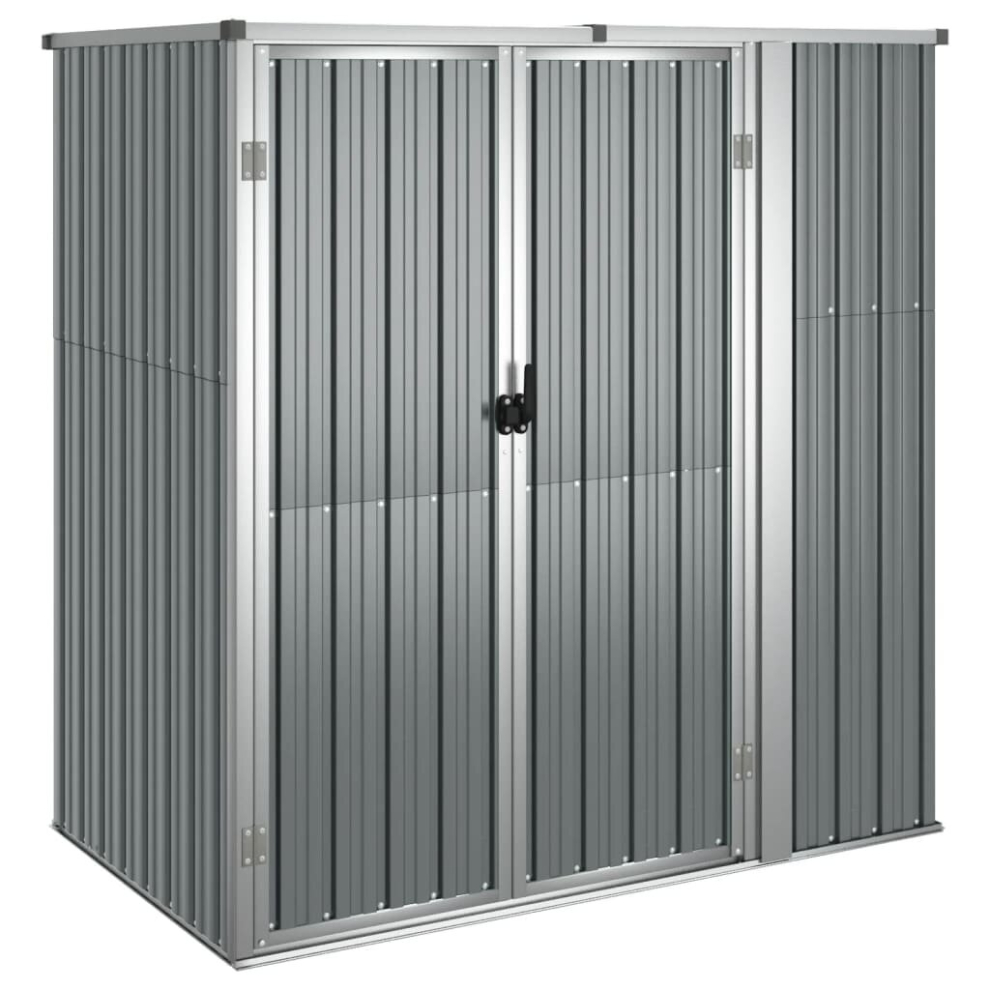 (grey, 161 x 89 x 161 cm) vidaXL Garden Tool Shed Blanket Box Outdoor Tool Storage Shed Galvanised Steel