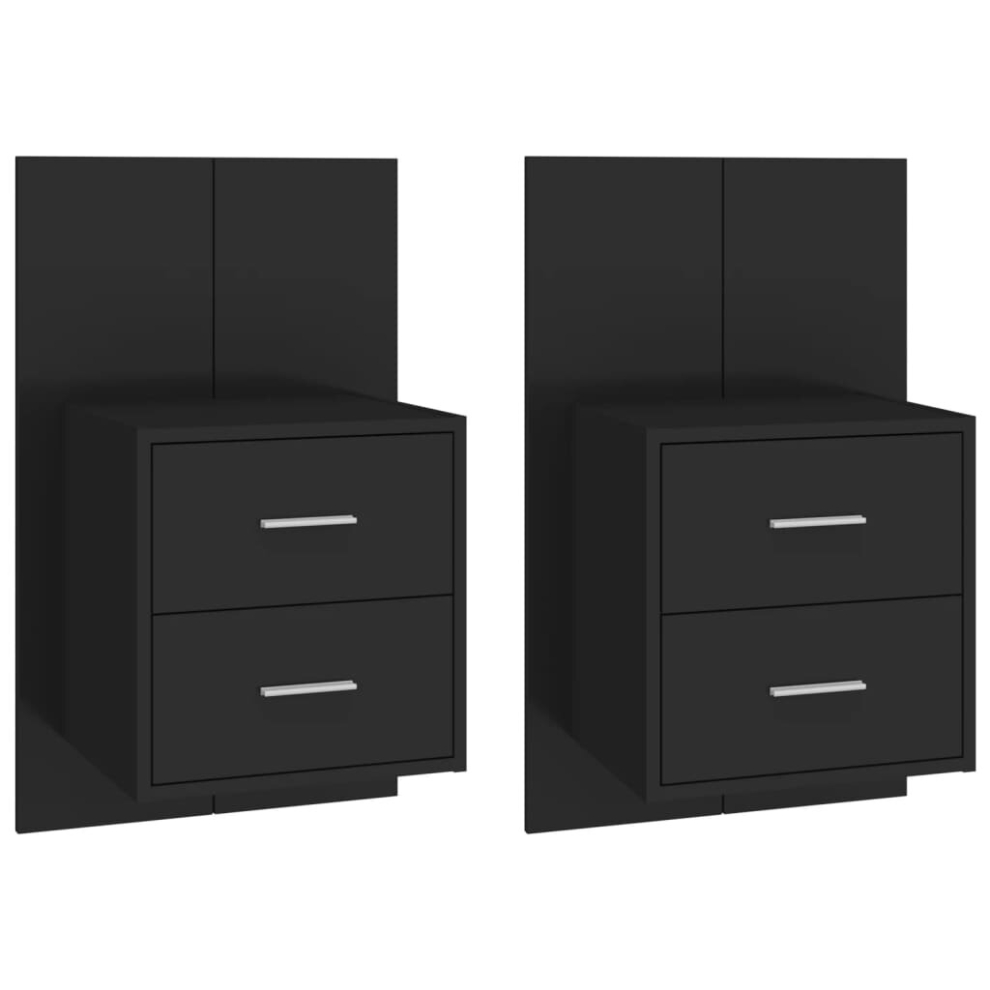 (black, 2) vidaXL 1/2x Wall Bedside Cabinet Floating Nightstand Furniture Multi Colours