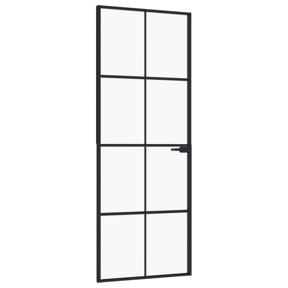 (black, 76 x 201.5 cm/4x2 grids) vidaXL Interior Door Inner Internal Door Panel Tempered Glass and Aluminium