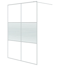 vidaXL Duschwand für Begehbare Dusche Weiß 140x195 cm ESG-Klarglas