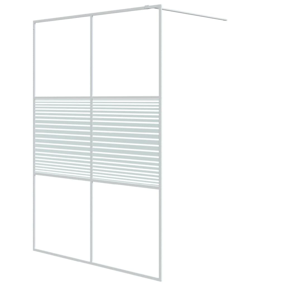 vidaXL Walk-in Shower Wall White 140x195 cm Clear ESG Glass Shower Screen