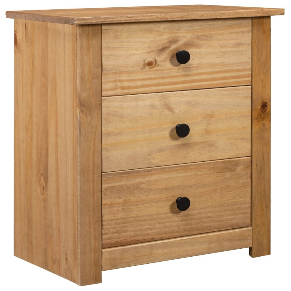 vidaXL Solid Wood Pine Bedside Cabinet 3 Drawers Night Stand Sideboard Bedroom