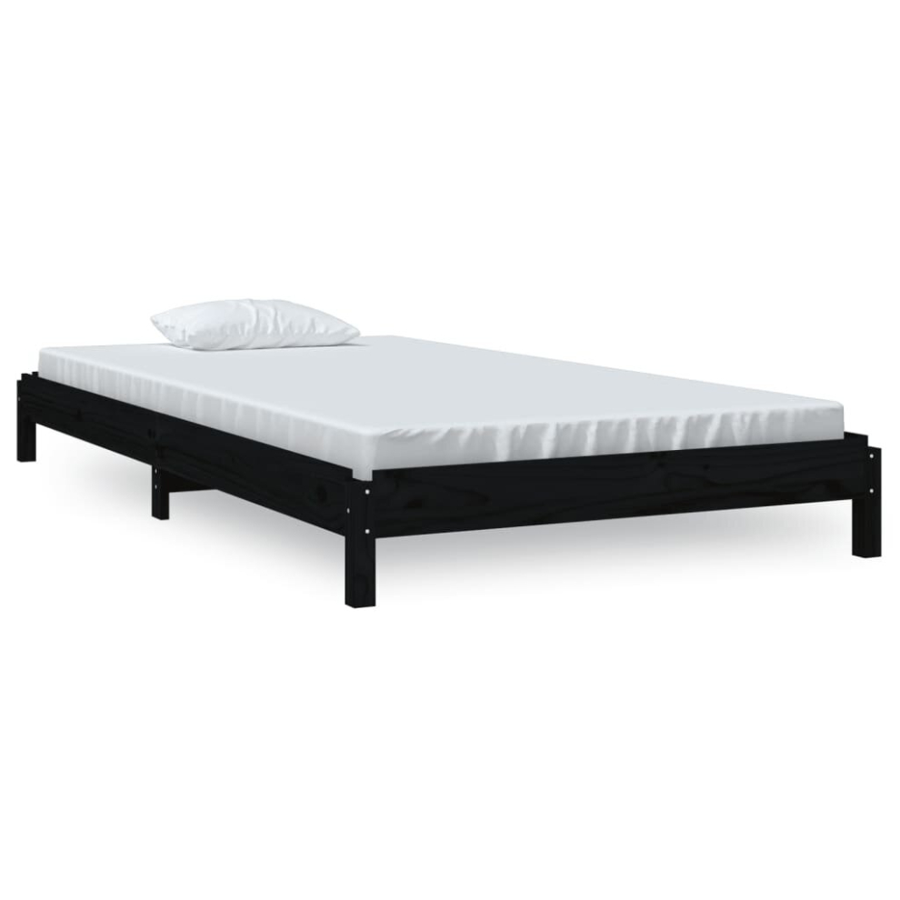 Vidaxl (Black, 80 X 200 Cm) Solid Wood Pine Stack Bed Bedroom Stackable Bed Multi Colours/Sizes