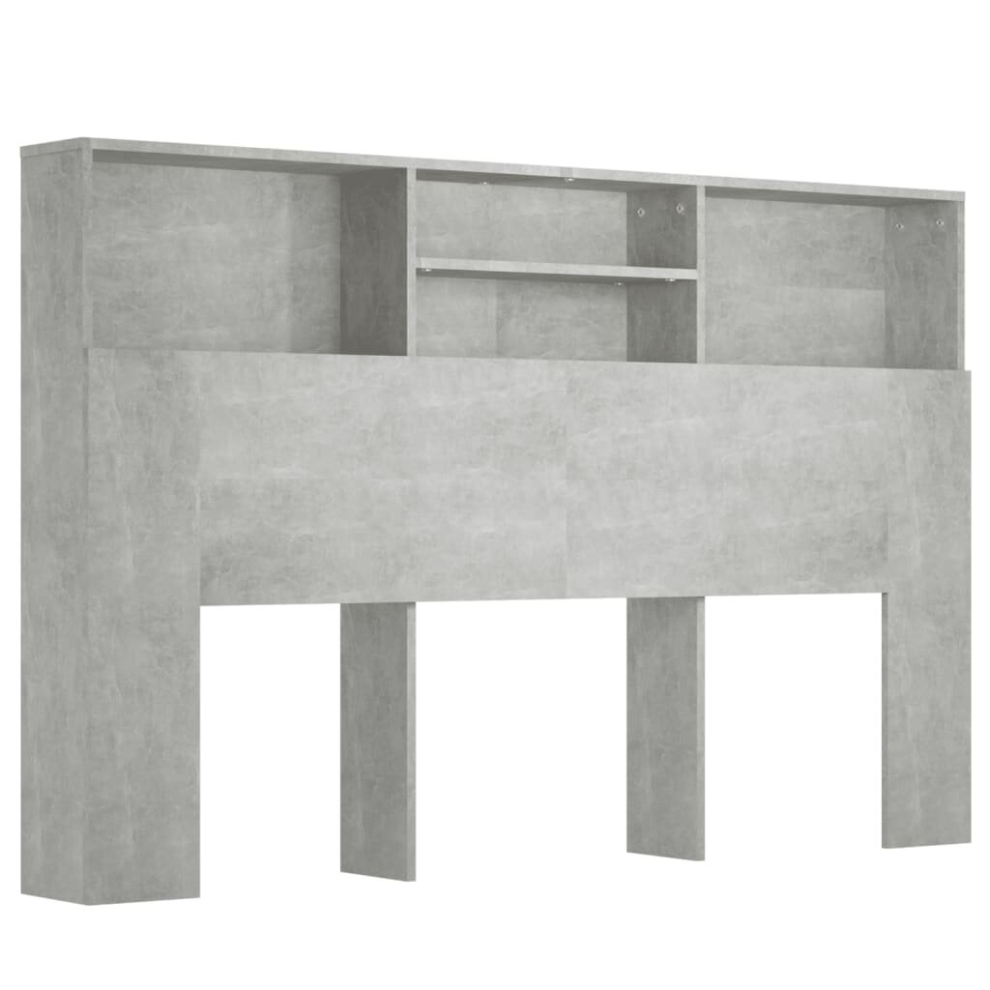 (concrete grey) vidaXL Headboard Cabinet Bedroom Bed Backboard Cabinet Furniture Multi Colours