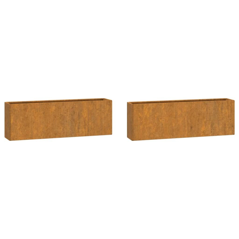 vidaXL Wall Planters Decor Hanging Flower Plant Pot 2 pcs Rusty Corten Steel