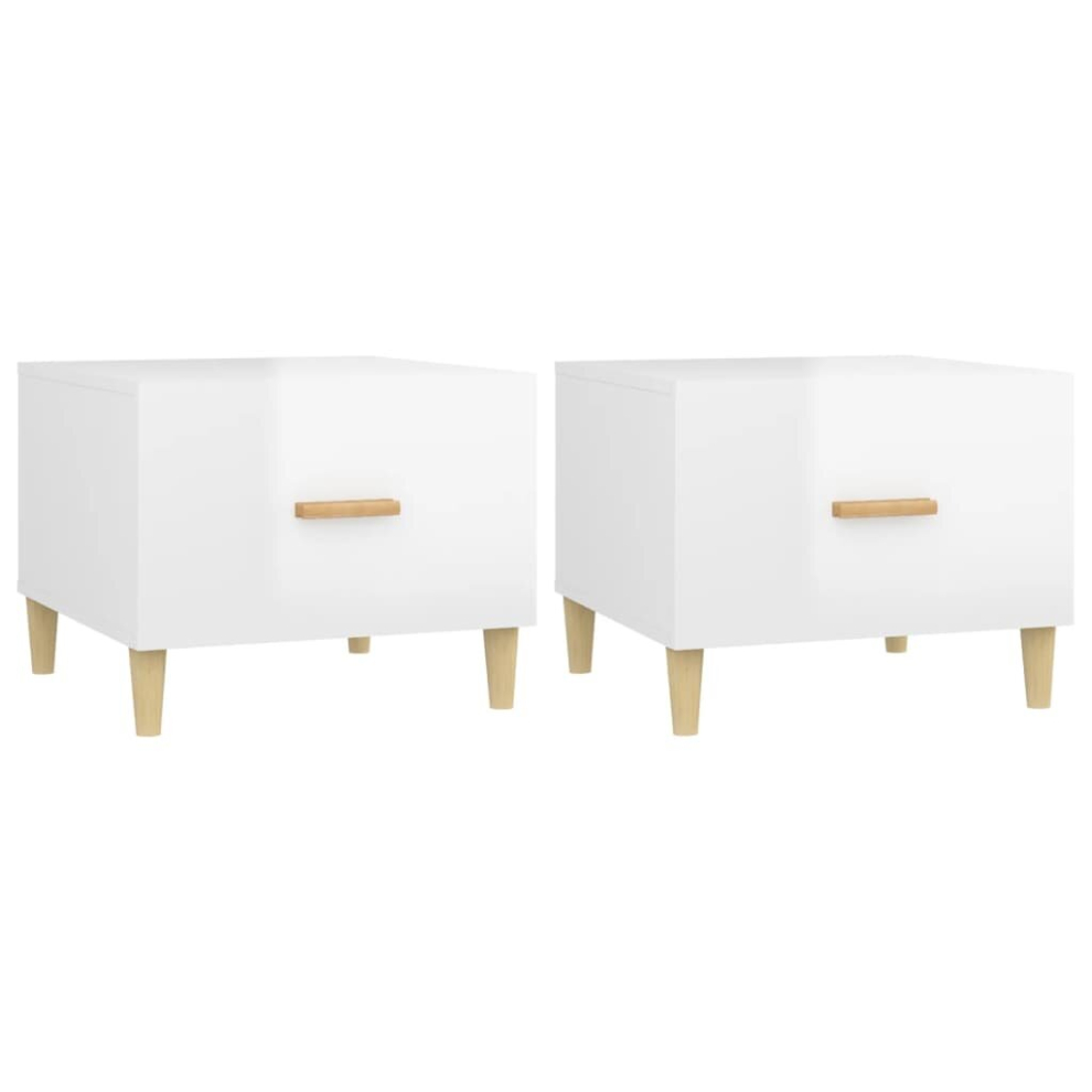 Vidaxl (High Gloss White, 2) 1/2X Coffee Table Engineered Wood Couch Accent End Table Multi Colours