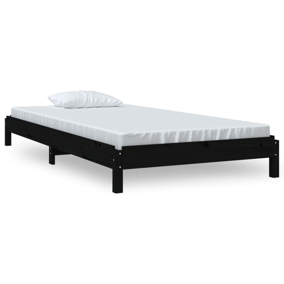 Vidaxl (Black, 75 X 190 Cm) Solid Wood Pine Stack Bed Bedroom Stackable Bed Multi Colours/Sizes