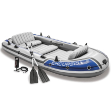 (5 Person Boat Set) Intex Inflatable Boat Canoe with Oars and Pump Dinghy Challenger Kayak Raft