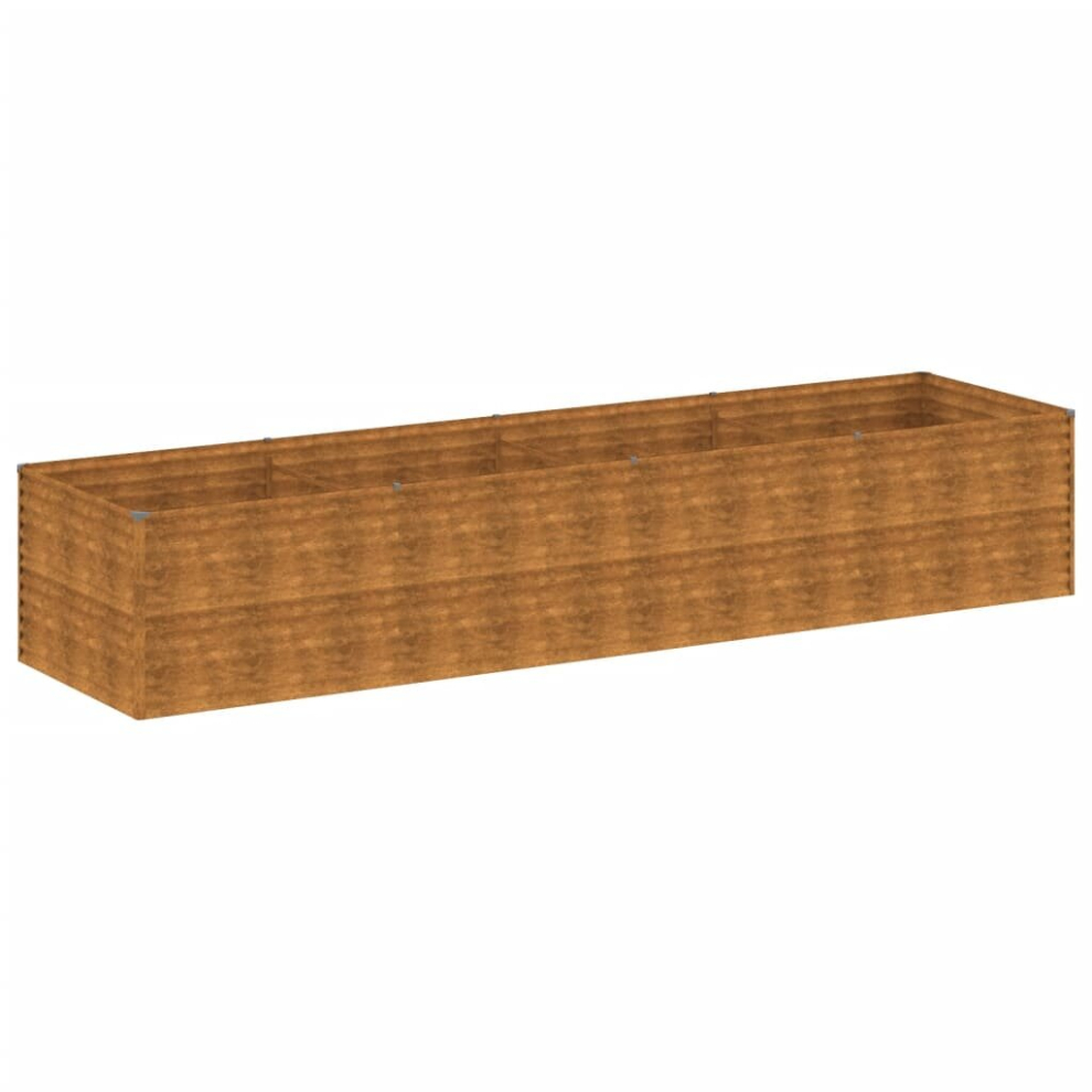 Vidaxl (386 X 100 X 69 Cm) Garden Raised Bed Outdoor Planter Pot Patio Flower Bed Corten Steel