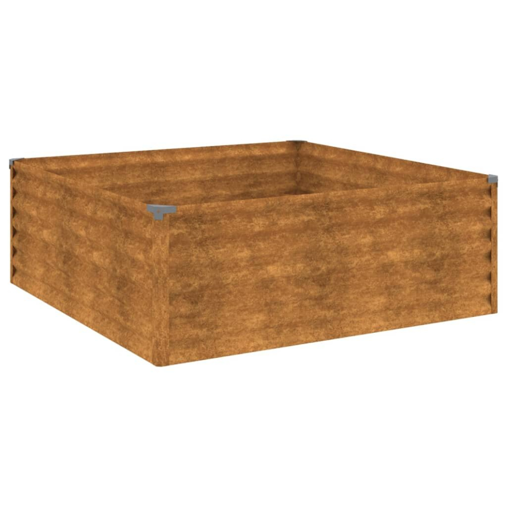 Vidaxl (100 X 100 X 36 Cm) Garden Raised Bed Outdoor Planter Pot Patio Flower Bed Corten Steel