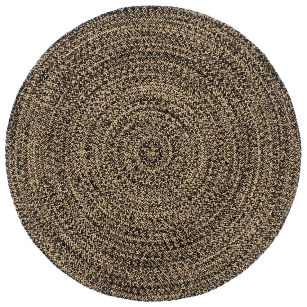 Vidaxl (Black, 8) Handmade Rug Living Room Floor Carpet Home Area Rug Floor Mat Jute