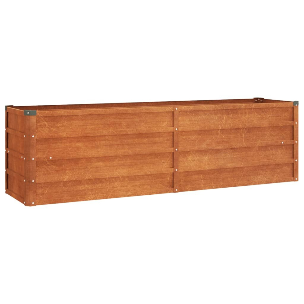 vidaXL Raised Garden Bed - 160x40x45 cm - Corten Steel - Rusty Brown - Image 3