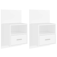 (white, 2) vidaXL 1/2x Wall Bedside Cabinet Home Bed Cabinet Furniture Multi Colours