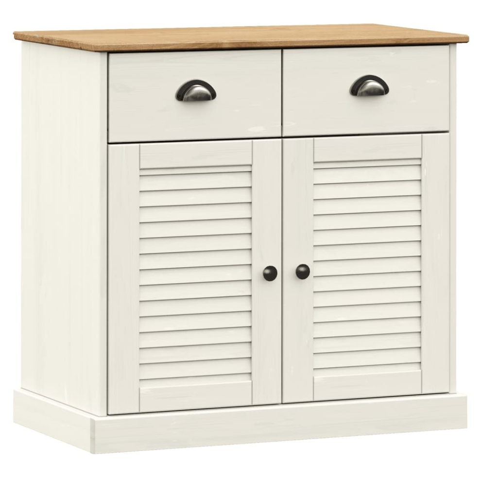 (white) vidaXL Sideboard Storage Cabinet Cupboard with Drawers VIGO Solid Wood Pine