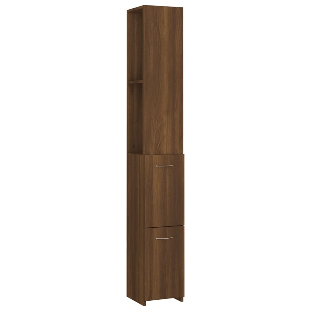 (brown oak) vidaXL Bathroom Cabinet Engineered Wood Cupboard Storage Rack Multi Colours