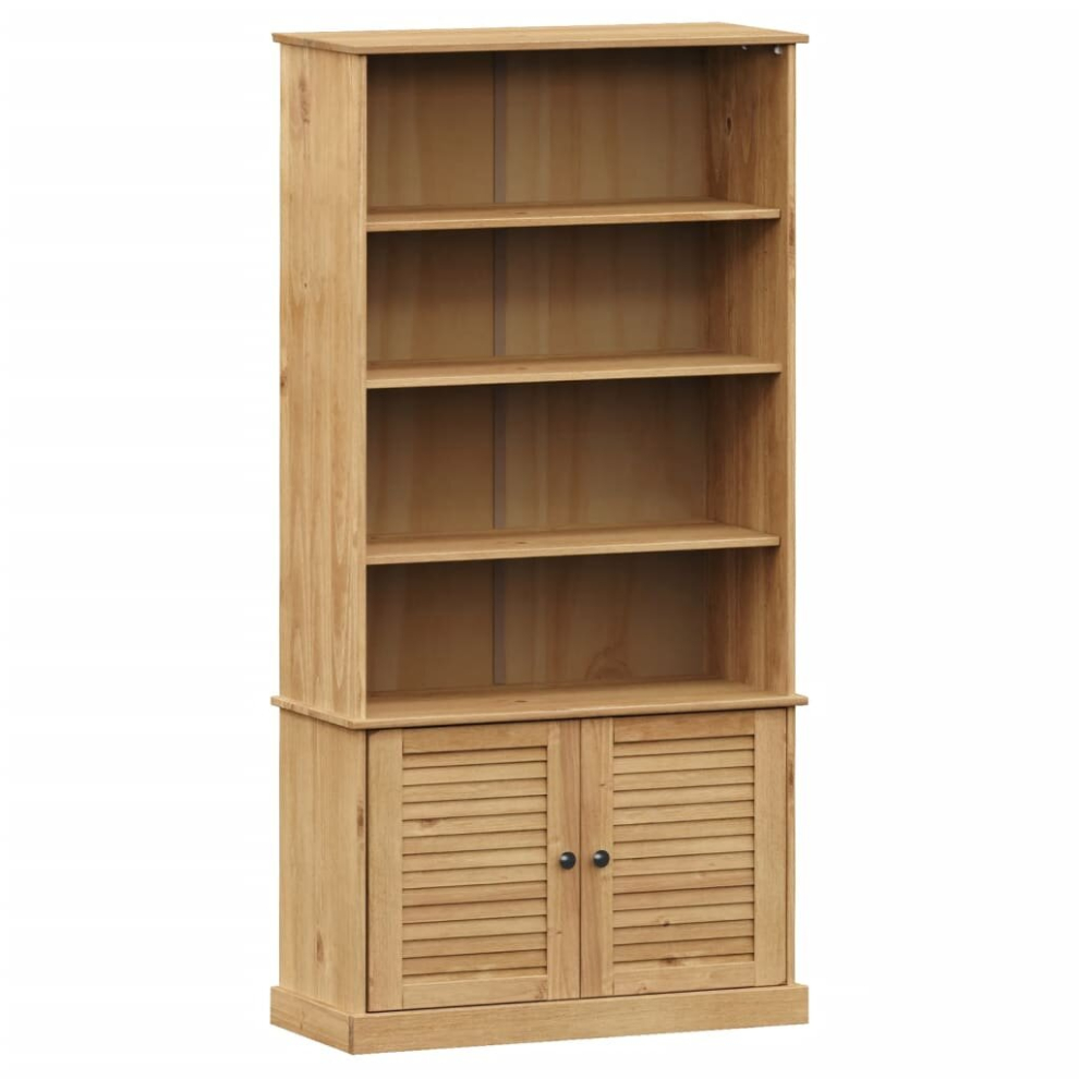 Vidaxl (Brown) Bookcase Book Shelf Display Cabinet Highboard Vigo Solid Wood Pine Brown