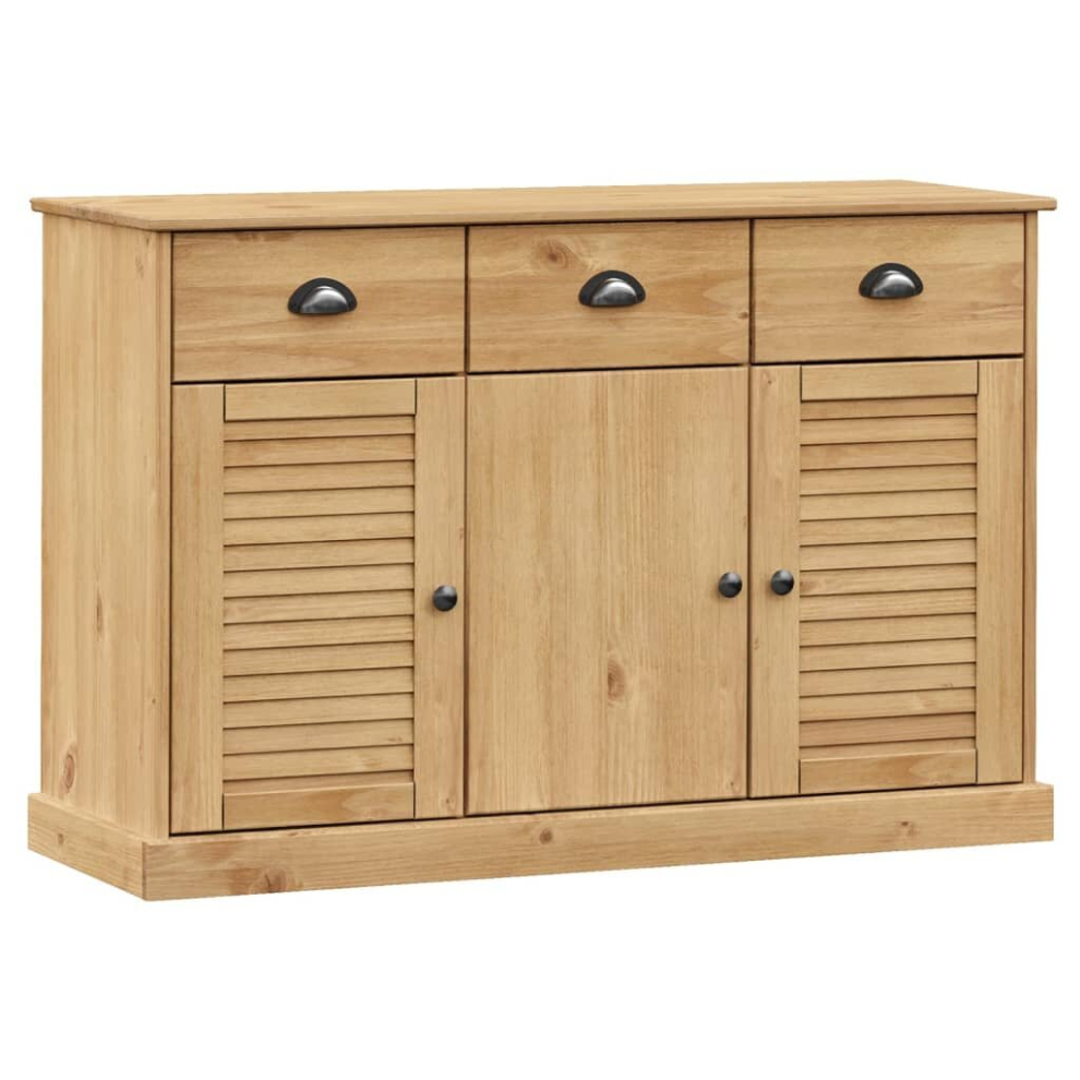 Vidaxl (Brown) Sideboard Storage Cabinet Cupboard With Drawers Vigo Solid Wood Pine Brown