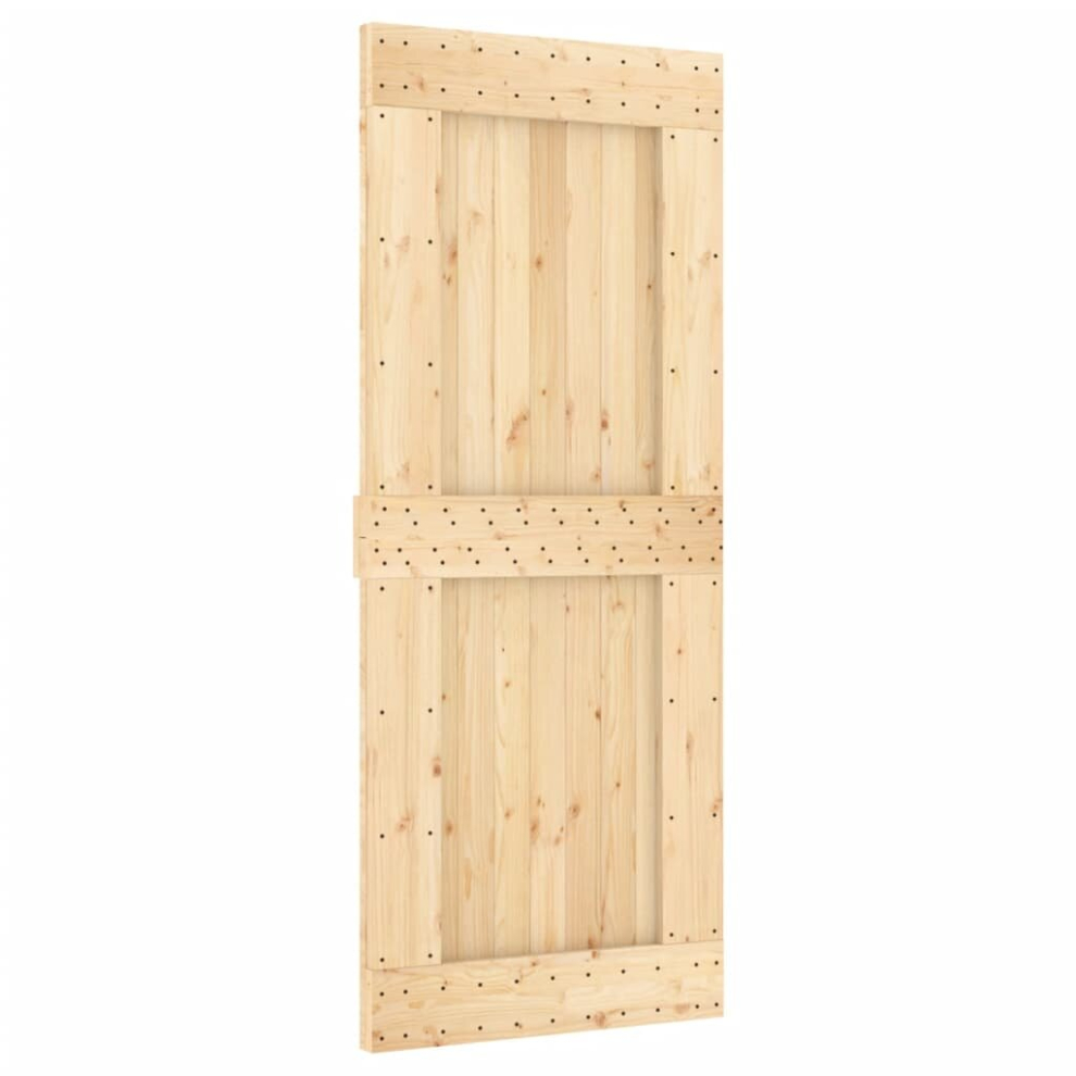 (plain design, 85 x 210 cm) vidaXL Solid Pine Wood Door Porch Wooden Sliding Entrance Door Home Front Door
