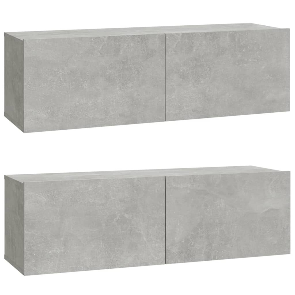 Vidaxl (Concrete Grey) 2X Wall Tv Cabinets Media Cabinet Sideboard Tv Stand Engineered Wood