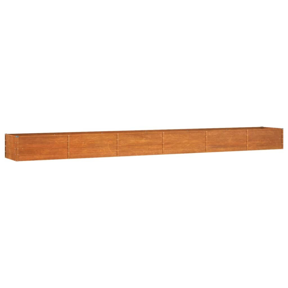 Vidaxl (600 X 80 X 45 Cm) Garden Raised Bed Outdoor Pot Plant Stand Planter Rusty Corten Steel